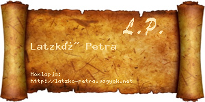 Latzkó Petra névjegykártya